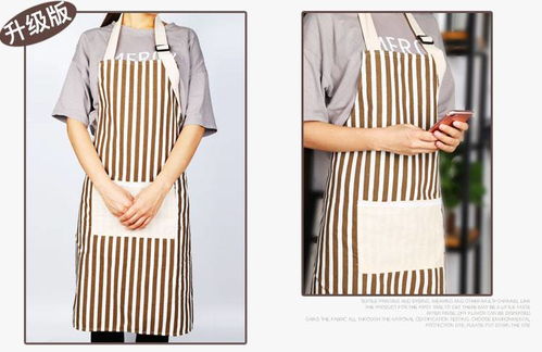 利得 圍裙棉麻無袖家居廚房條紋時尚圍裙烘焙圍裙廚房diy小工具