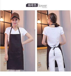 圍裙定制logo韓版時(shí)尚廚房圍腰餐廳工作服訂做火鍋店圍裙印字包郵