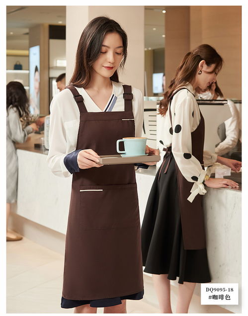 寶優(yōu)妮圍裙家用廚房服務(wù)員工作罩衣日系簡(jiǎn)約男女薄款純棉無(wú)袖圍腰