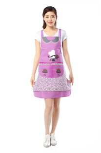 2件圍裙 2雙袖套 家用廚房純棉圍裙韓版時(shí)尚防水防油可愛女士