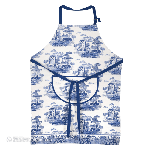 青花瓷花紋圍裙
