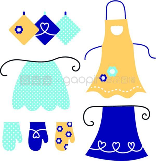 在白色上隔離的復(fù)古圍裙