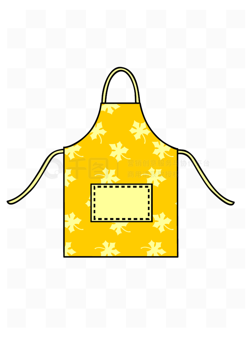 手繪卡通設計元素圍裙