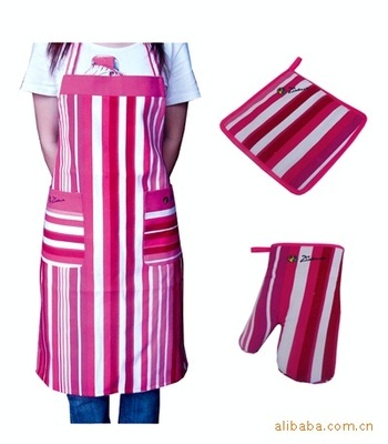 【廚房圍裙三件套 隔熱墊手套 廠家直銷 量大從優(yōu)】價格,廠家,圖片,圍裙,義烏快來購日用百貨-