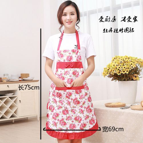 韓版時(shí)尚情侶可愛廚房做飯圍裙男女餐廳工作服