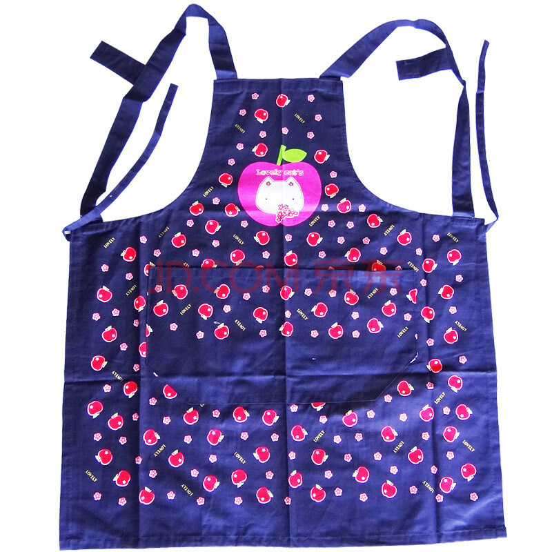 樸金韓國進口四種花無袖圍裙 藍色蘋果花